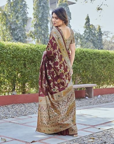 Image of Yashika Women's Banarasi Kanjivaram Art Silk Saree Set with Blouse |saree for Women | Saree | New Sari | Saree