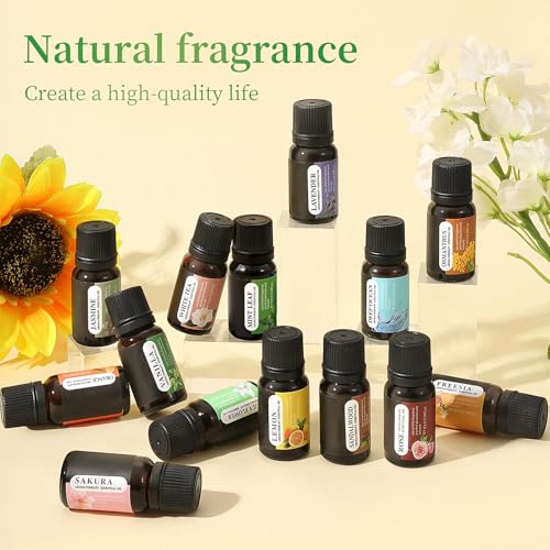 Essential Oils Set 12 Scents 10 ML Bottles Lavender Lemon Rose Jasmine Vanilla Sandalwood - image 2