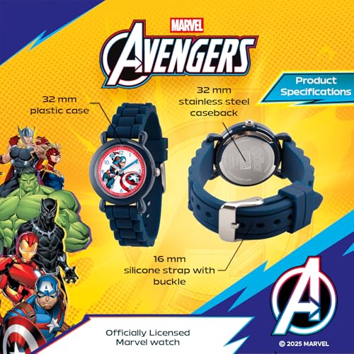 Marvel Kids' Plastic Time Teacher Analog Quartz Silicone Strap Watch3
