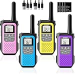 Walkie Talkies Largo Alcance para Niños Adultos, N...: RECARGABLE Y BATERÍA DE LARGA DURACIÓN: Los walkie-talkies NXGKET tienen una batería recargable de iones de litio de 1200mAh incorporada, lo que elimina la necesidad de comprar baterías adicionales, lo que es más económico y respetuoso con el medio a...