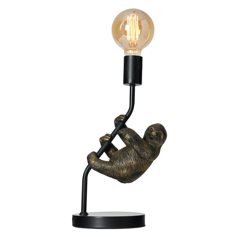 Litecraft Bronze Table Lamp Sloth Styled Base - Black,