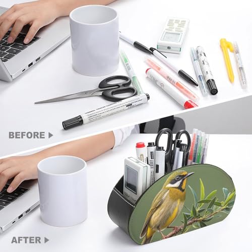 Support de télécommande en cuir premium avec 5 compartiments étanches couleur vert olive - 4