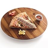 TIDITA 16' Acacia Wood Lazy Susan for Table Top - Wooden Turntable Serving Tray for Charcuterie Boards Cheese Board - Extra Large Round Lazy Susan Organizer - Kitchen Revolution for Countertop