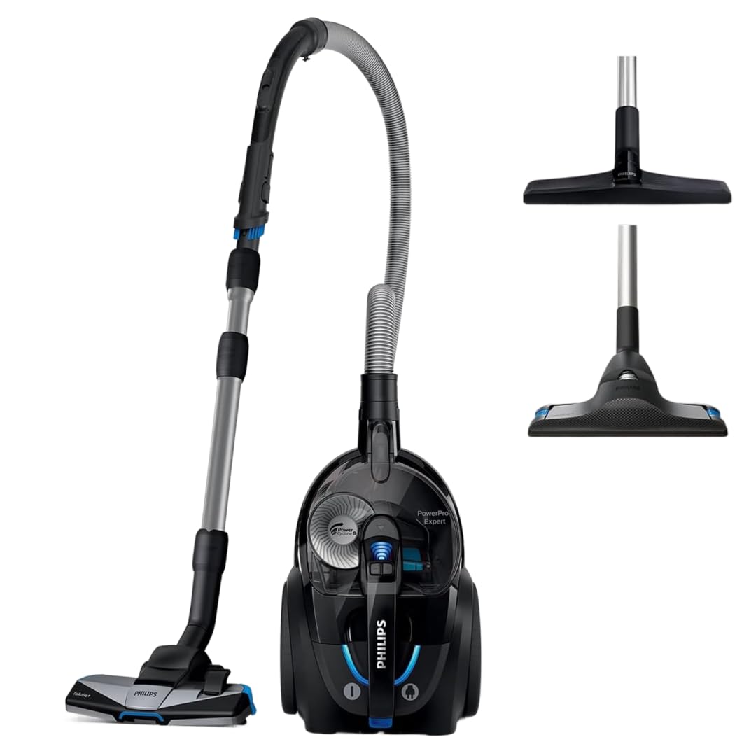 Philips Seria 7000 Odkurzacz Bezworkowy PowerPro Expert - Moc 900W, Filtr Allergy H13, Technologia PowerCyclone 8 i AllergyLock, Nasadka TriActive+, Zasięg 10 m, 2 l pojemnik (FC9741/09)