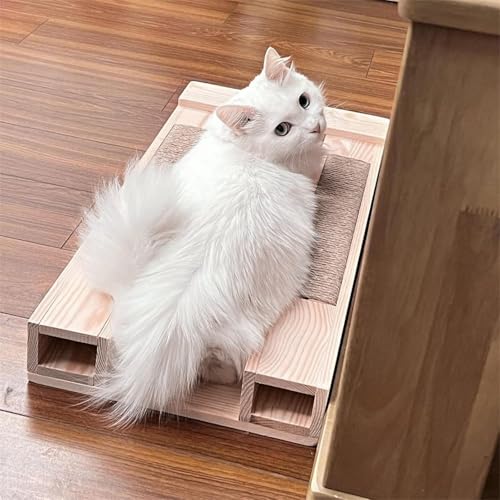 Tapis à griffer en bois à pattes courtes et tabouret pour chaton - 6