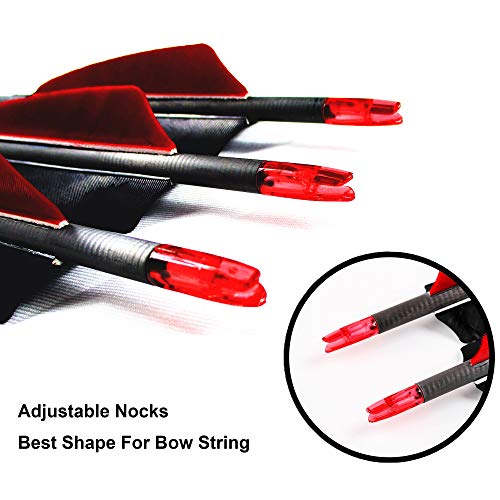 Ms Jumpper Archery Carbon Arrows, High Percentage Carbon-Fiber Arrow Spine 400 With 4" Real Feathers 100 Grain Points For Hunting/Targeting Compound/Recurve/Long Bow 6Pack (31Inch) #TOP5