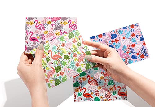 Image of Twigs Paper - Assorted Flamingo Pattern Greeting Cards - Stationery Cards with Envelopes - Thank You Card - Blank Note Cards - Greeting Cards for All Occasions - Made in USA (5.5 x 4.25, Set of 12)