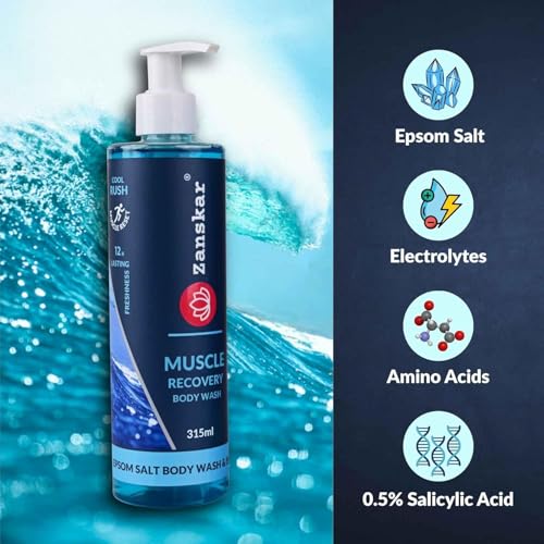 Image of Epsom Body Wash (315 ml) for Workout Recovery | Active Lifestyle Shower Gel | Sore Muscles & Fatigue Relief | Salicylic Acid + Niacinamide + Amino Acids | Suitable for all Skin Types (Pack of 2)