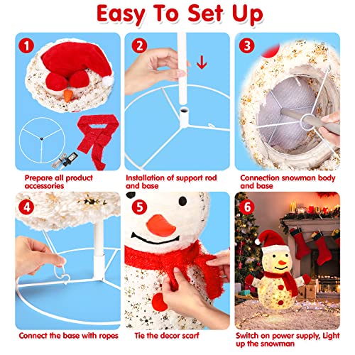 Lighted Snowman Outdoor Christmas Decorations, 33 Inch Built-In 64 Led Foldable Light Up Snowman Christmas Decorations Indoor Outdoor, Perfect For Home Porch Yard Garden Lawn Holiday Xmas Party Decor #TOP4