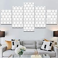 SIGNWIN 5 Panel Canvas Wall Art Modern Art Decorative Elements Fun Geometric Mixed Media Multicolor Patterns for Home Decorations Ready to Hang - 60