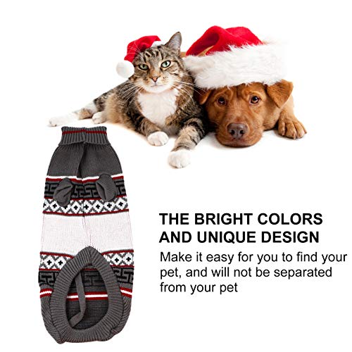 UKCOCO Natal Pet Sweater Impressão Folha de Bordo Roupas para Cães de Pelúcia Cachorrinho Gatos Inve