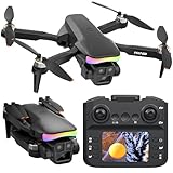 F417PRO Drone with Camera 1080P for Adults Kids, Mini Drone with Screen, Adult Drone, Dual 90° Lens, LED Lights, Optical Flow, Modular Battery, Beginner Drone, One Key Start, Headless, 3D Flip, Case