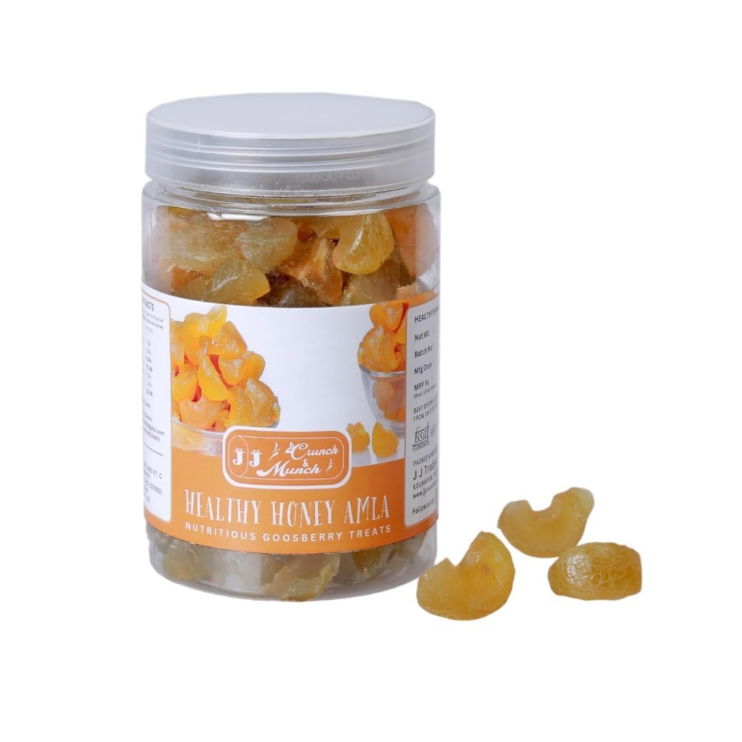 J J Crunch N Munch Honey Amla Candy, Sugar-free, Natural Honey Sweetened, Indian Gooseberry, 250g (250 Gram)
