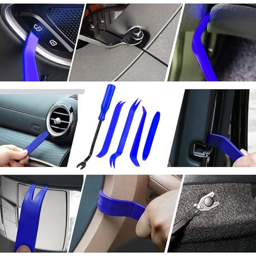 Image of 1355Pcs Car Retainer Clips & Metal Fasteners Kit - 36 Sizes Auto Push Rivets, Bumper U-Nuts & Screws with 5 Blue Trim Tools, Cable Ties. 3-Layer Storage Box for GM Ford (1355Pcs)