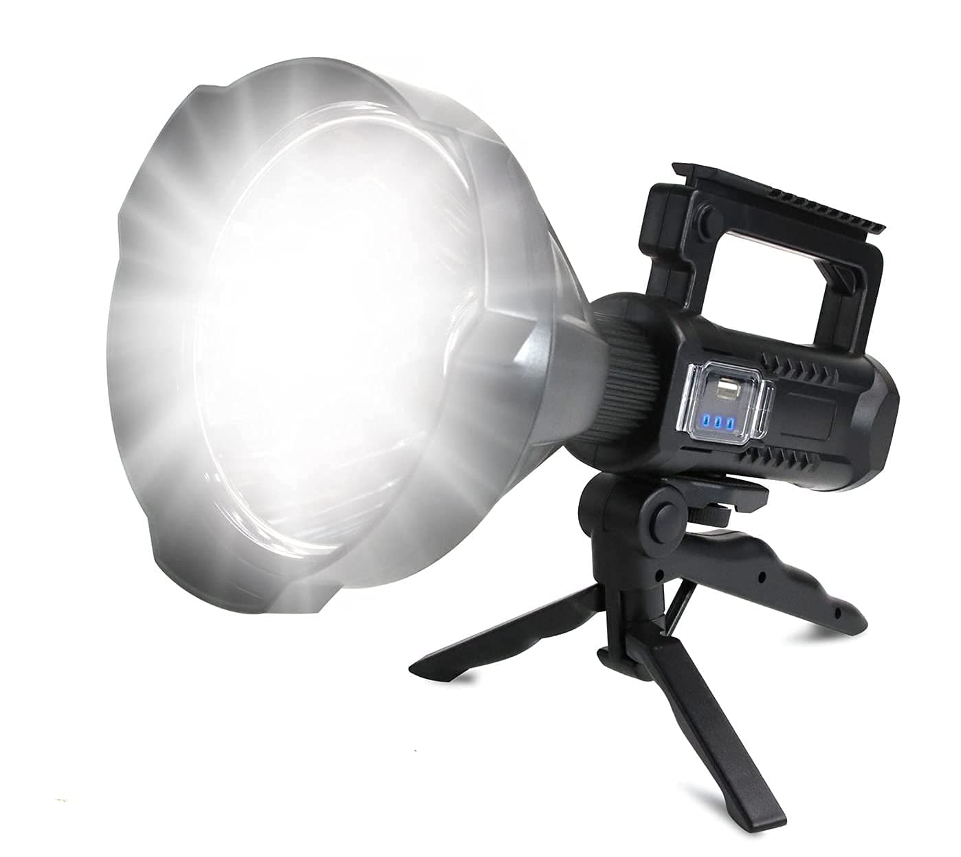 90000lm spotlight handheld t6 led flashlight 18650 rechargeable lamp Amazon.com: LED Rechargeable Spotlight Flashlight, 90000 High Lumens, Super  Bright Handheld LED Flashlight, 4 Modes Waterproof Searchlight for Hunting,  Hiking, Camping with Tripod (6 inch) : Everything Else