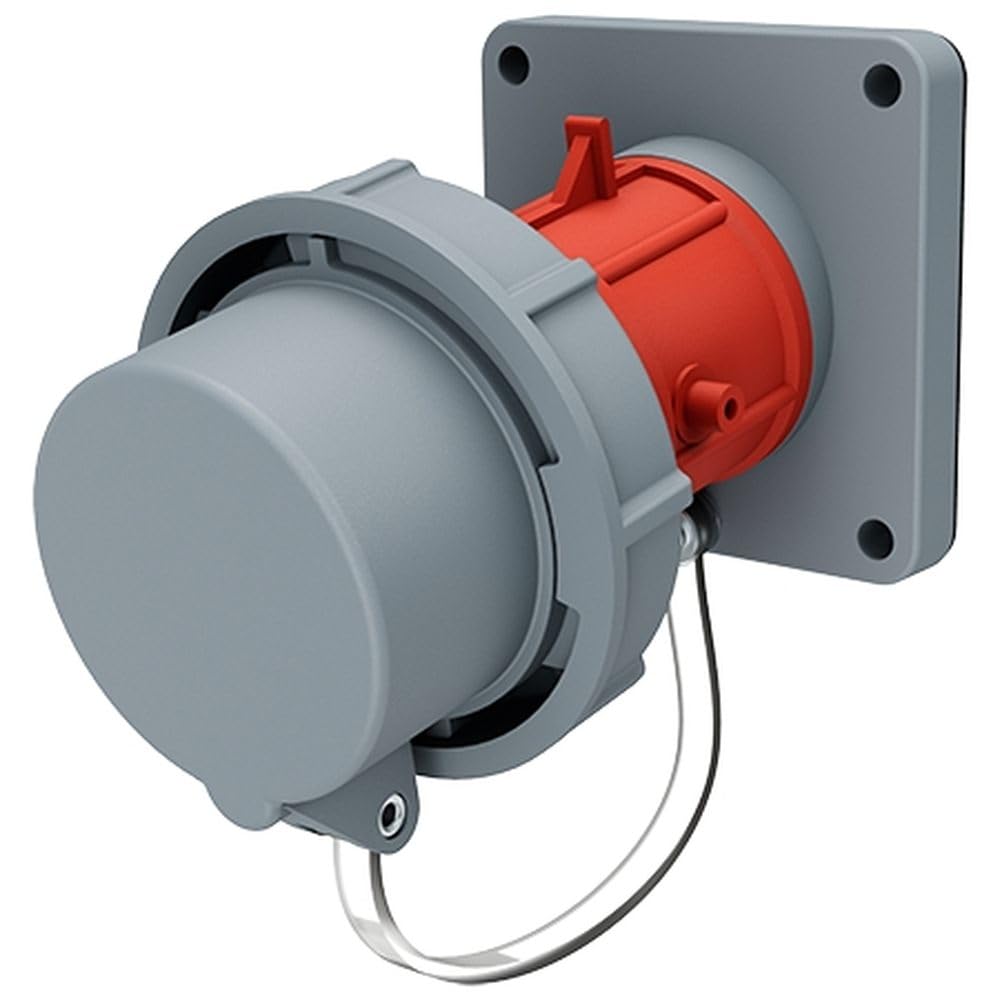 Mennekes 1253 CEE Aufbaugerätestecker 5-polig 16A 5p 6h 400V IP67 Aufbaustecker mit Schutzkappe