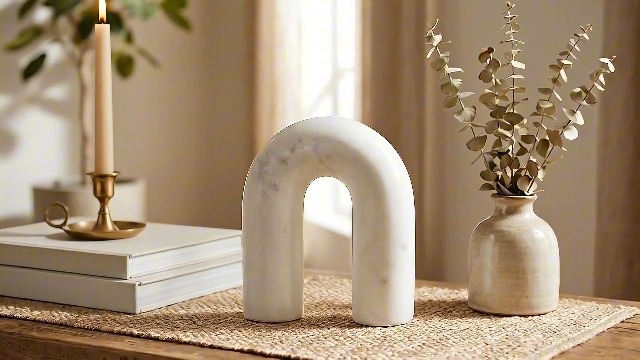 Objeto Decorativo Arco de Mármol Blanco 5 x 6 in miniatura 7