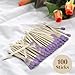 ZIKANI Lavender Tip Fancy Matches 4 Inch Match Refill and Striker 100 Long Matches Short Matches Bulk Matches Decorative Matchsticks Safety Matches for Cloche Jar Box Fireplace (Lavender)
