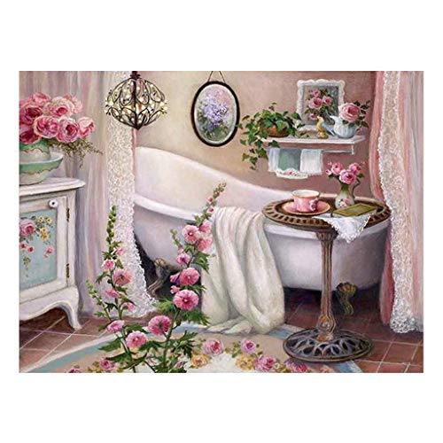S-TROUBLE Bañera DIY 5D Taladro Completo Diamante Pintura Bordado Kits de Punto de Cruz Cristal 30x40cm