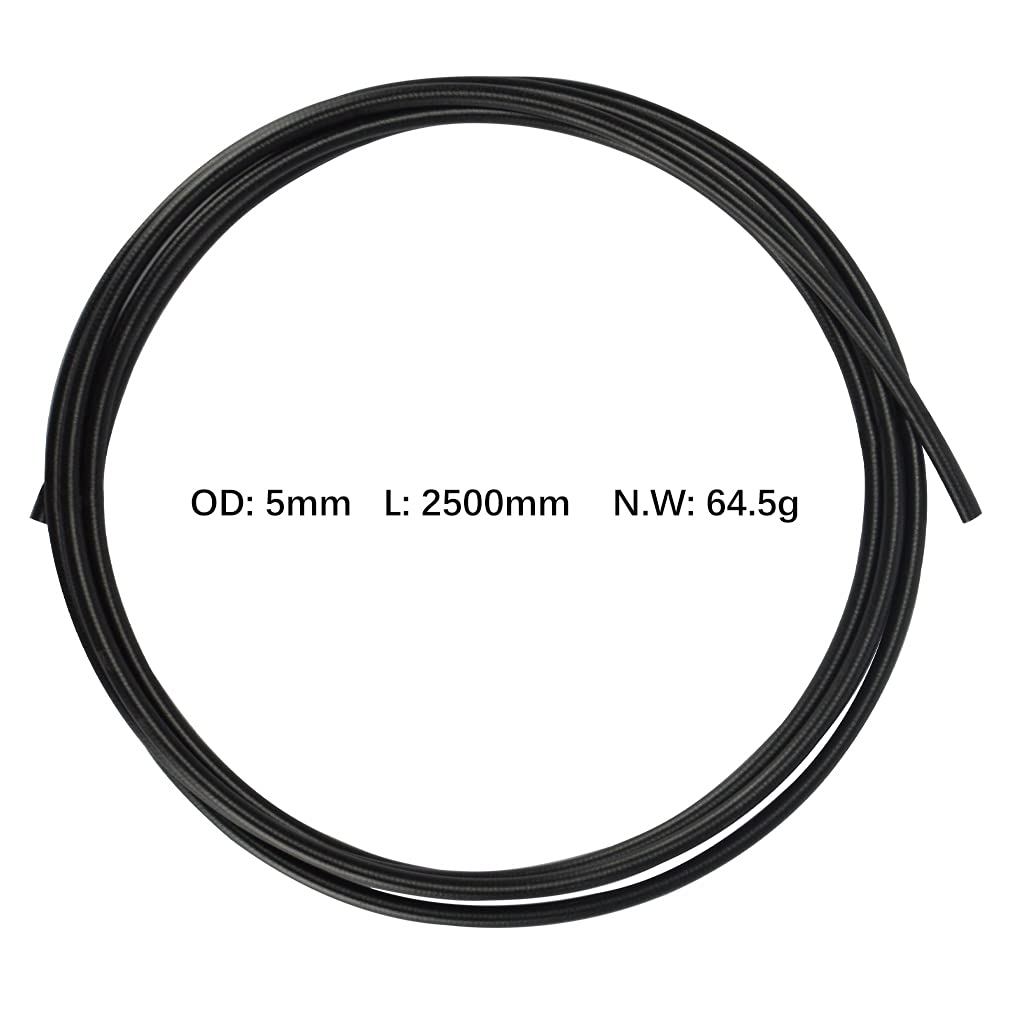 BESNIN Tubo del freno idraulico da 2,5 m con spina d'oliva, kit di riparazione del tubo del freno, tubo del freno a disco idraulico con inserti di collegamento d'oliva, accessori (nero)