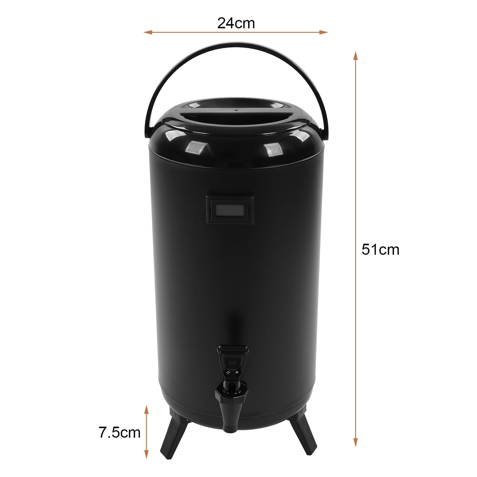 Distributore di Bevande Isolato in Acciaio Inossidabile 12 L, Distributore Termico Isolato con Indicatore della Temperatura per caffè Caldo, tè e Altre Bevande Calde per la