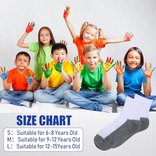 Ramede 100 Pairs Kids Socks Boys Crew Cushioned Ankle Soft Ribbed Girls Athletic Socks for Kids2