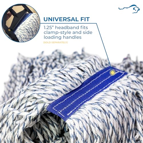 Image of Kleen Handler Cut End Finish Mop Head Replacement,Universal Headband, 6Pack