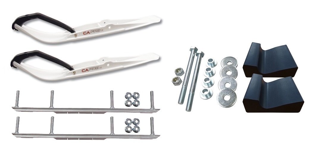 C&A Pro White Razor Snowmobile Skis w/ 6