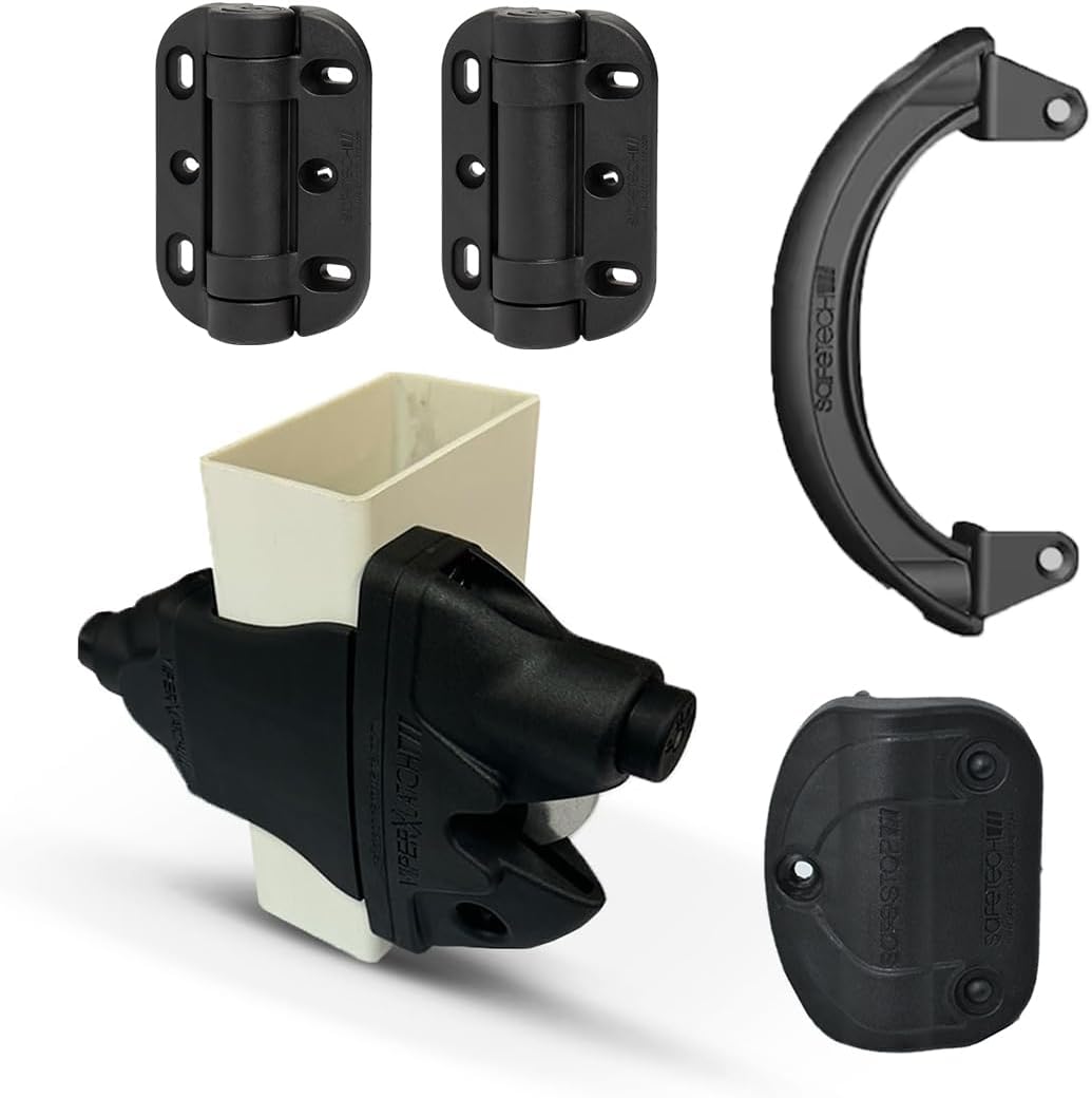 Safetech Hardware ViperX5-2" Gravity Gate Latch, MegaKlik Gate Hinges, Gate Handle & Gate Stop Bundle