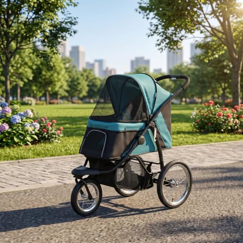 PawHut Hundewagen Klappbar für Hunde Katzen bis 20 kg Buggy Dunkelgrün