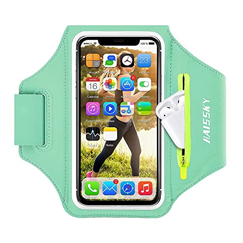 Fascia da Braccio porta telefono per corsa con Borsa Auricolare, Fascia Sportiva Running Porta Cellulare Fascia Braccio per Smartphone per iPhone 16 Pro Max/15 Pro/14/13Pro/XR/XS Armband fino a 6,9'