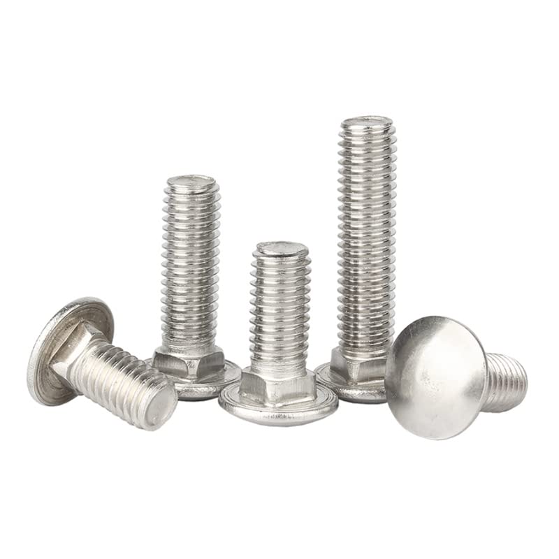 Image of Rely⇒VP INDUSTRIES (Pcs-15) 1 /4 inchx2.5 inch inch Stainless Steel Carriage Bolts Round Head, Square Neck for Furniture, Door Fittings, Joining Wood Boards, Cabinets, Cupboards,Chairs & Beds (Length-62 mm)