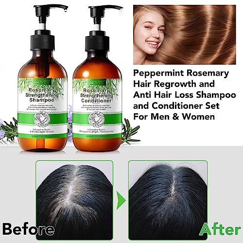Rosemary Shampoo 300ml + Rosemary Conditioner 10.56 Fl Oz, Cleanse Hair, Helps Strengthen Hair, Moisturize & Soften Hair, Soft Hair and Nourish Scalp, Applicable to Dry to Oily Hair Types - Gift Set - Image 7