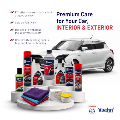 Image of HP Vaahn Ultimate Car Care Kit | 9-in-1 Complete Car Detailing Kit with Car Shampoo | Glass Cleaner | Windshield Wash | Tyre Shine | Interior Cleaner | Air Freshener & 3 Microfiber Cloths