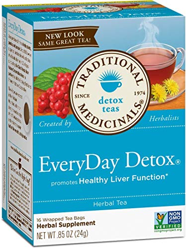Traditional Medicinals Organic EveryDay Detox Schisandra Berry Herbal Tea, Supports Healthy Liver Function, (Pack of 2) - 32 Tea Bags Total Traditional Medicinals Organic EveryDay Detox Schisandra Berry Herbal Tea, Supports Healthy Liver Function, (Pack of 2) - 32 Tea Bags Total