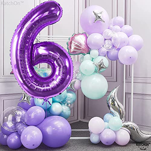 Image of KatchOn Giant Purple 6 Balloon - 40 Inch | Balloon With Number 6