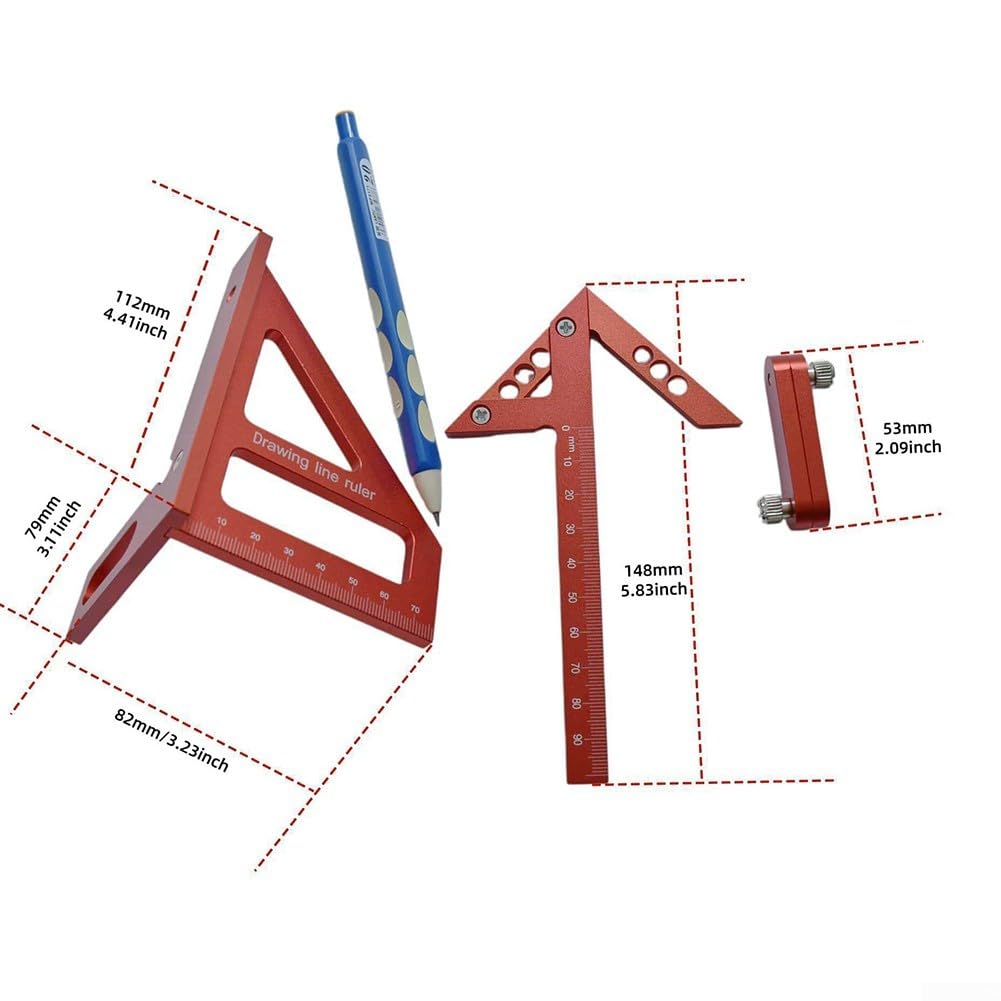 Regla Triangular Grabada 200mm Escala Clara Anti-desgaste