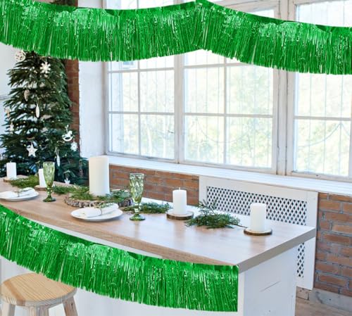 Image of Parade Float Decorations - Silver Fringe Banners & Garlands, 11.8 in x 9.8 ft, 4 Pack