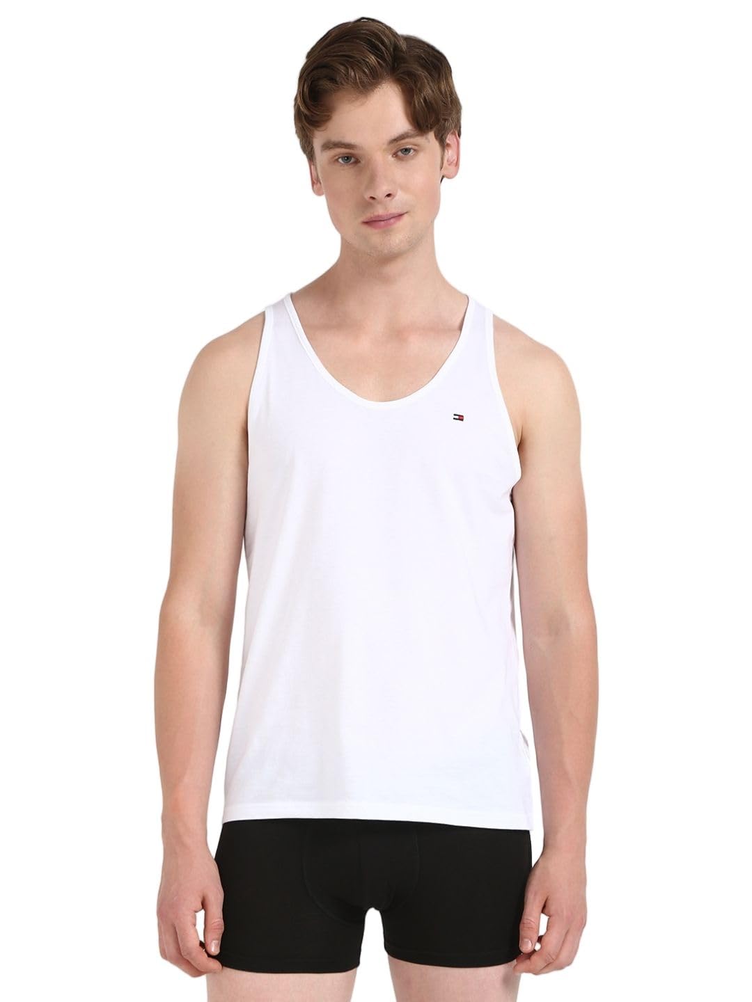 tommy hilfiger Solid Cotton Sleeveless Vest - Pack Of 3-picture-32
