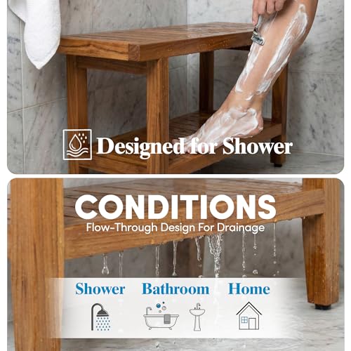 Image of AquaTeak Spa 36 inch Teak Shower Bench