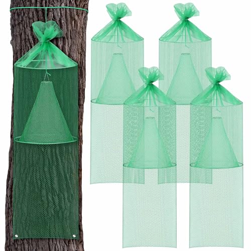 4pack Spotted Lanternfly Traps - Fly Traps Outdoor with Jute Rope and Nails Fly Gun Salt Shooter Effective Way to Catch Lantern Flies and Nymphs