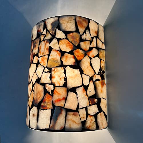 Artzone Tiffany Wall Sconces, Natural Shell Lampshade Mosaic Wall Light For Bedroom, Stairway, Corridor #TOP1
