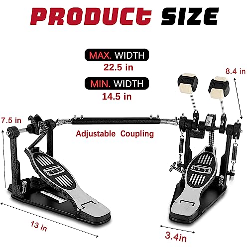 Ranming DBDP02 Double Bass Pedal Double Chain Drive Bass Drum Pedal thumb #5
