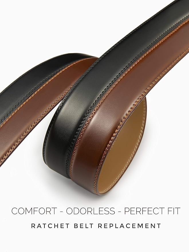 Image of CHAOREN Ratchet Belt Replacement Strap 1 1 /4 inch | Leather Belt Strap for 32mm Slide Click Buckle