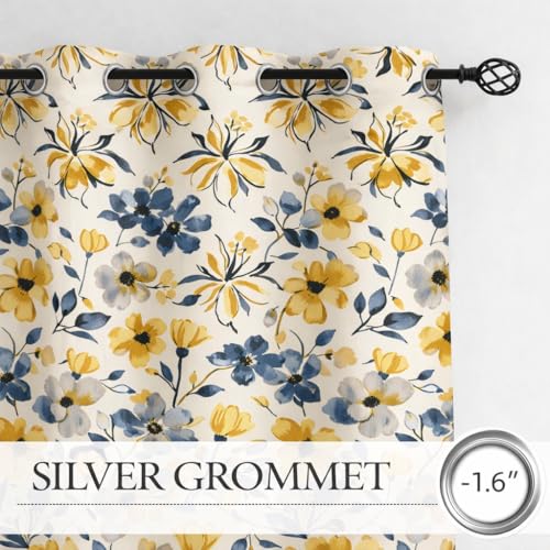 Image of STITCHNEST 'Whispering Gardens Series' Premium Heavy Polyester 100% Blackout Curtains 7 Feet Long Set of 2 | Door Curtain 7 Feet x 4 Feet | Perfect for Home Decor