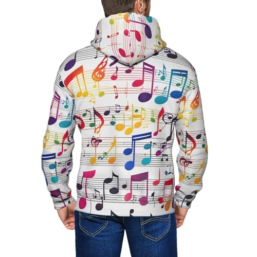 Sweat à capuche notes de musique pour homme coupe décontractée - 7