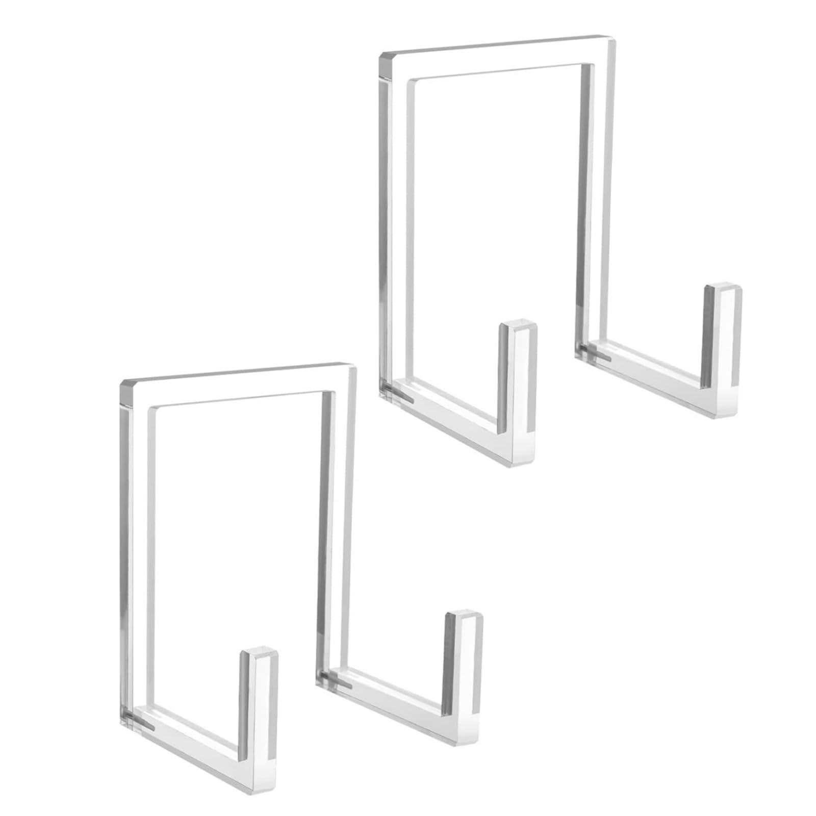 Tsophreniq 2 Pieces Acrylic Phone Frame Stand High Transparency Vinyls Storage Organizers Desk Picture Display Racks Portable Picture Frame