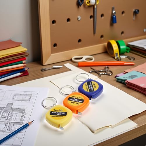 Cinta métrica mini de acero con llavero, colores surtidos miniatura 4