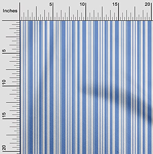 oneOone Georgette Viscose Light Blue Fabric Stripes Sewing Craft Projects Fabric Prints By Yard 42 Inch Wide