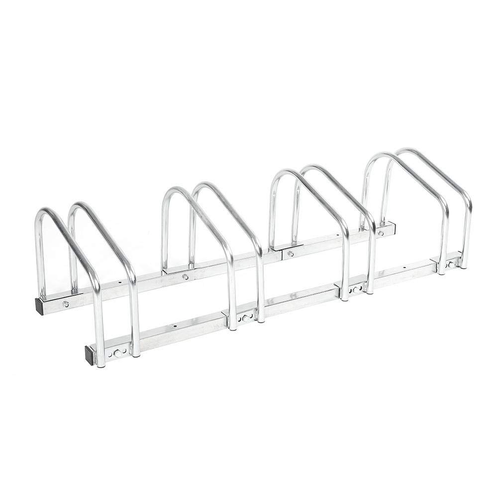 4 Racks Bike Floor Stand, Positions Cycle Bicycle Bike Parking Rack Floor Stand Steel Pipe Storage Wall Mount Holder for Parking or Displaying Bike,Dimensions: 37.4X 13.0X 10.6in